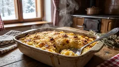 Oven-baked mashed winter root vegetables are the perfect winter dish.